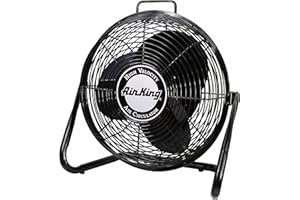 Air King 9212 12-Inch Industrial Grade High Velocity Pivoting Floor Fan , Black