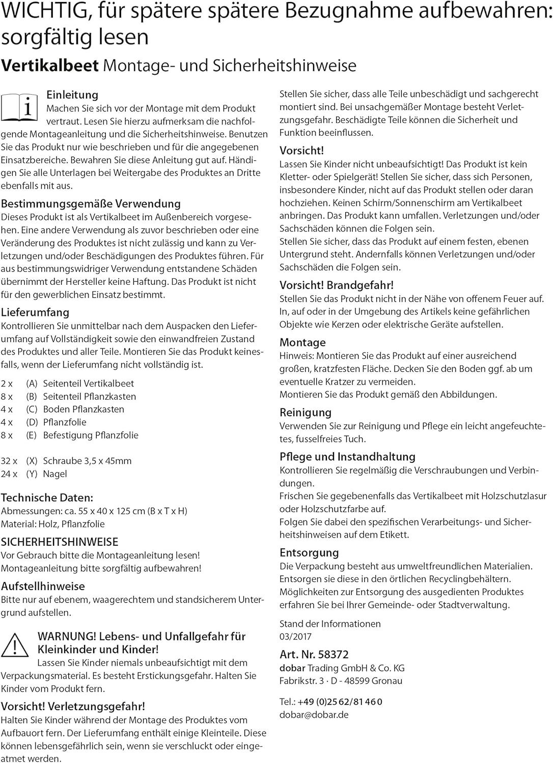 Dobar Cama de flores vertical con 4 maceteros de madera, cama ...