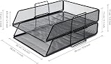 EXERZ Paper Sorter Tray Desk Organizer File Holder 2 Pack Black view 2