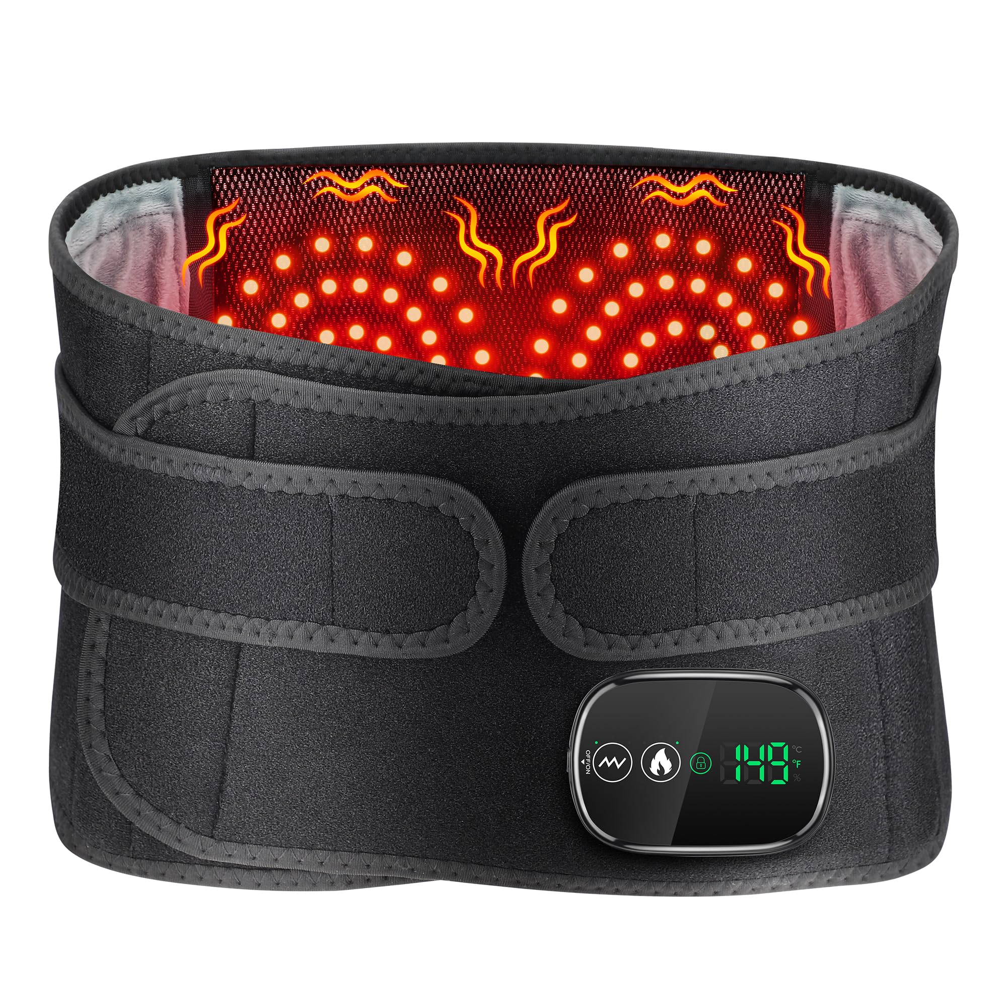 Photo 1 of Cordless Heating Pad for Back, Portable Lower Back Massager, Heated Back Brace Vibration Wrap, Heated Back Belt, Wearable Heating Pads Lumbar Support Heat Pad