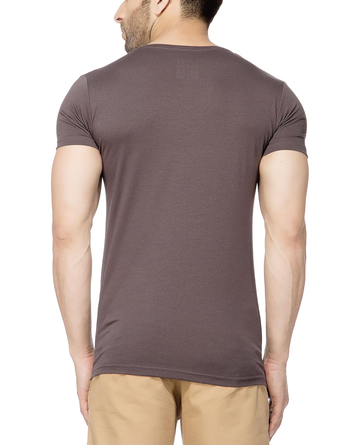 tinted men's cotton lycra v-neck half sleeve t-shirt (tj101crh-black-m-$p)