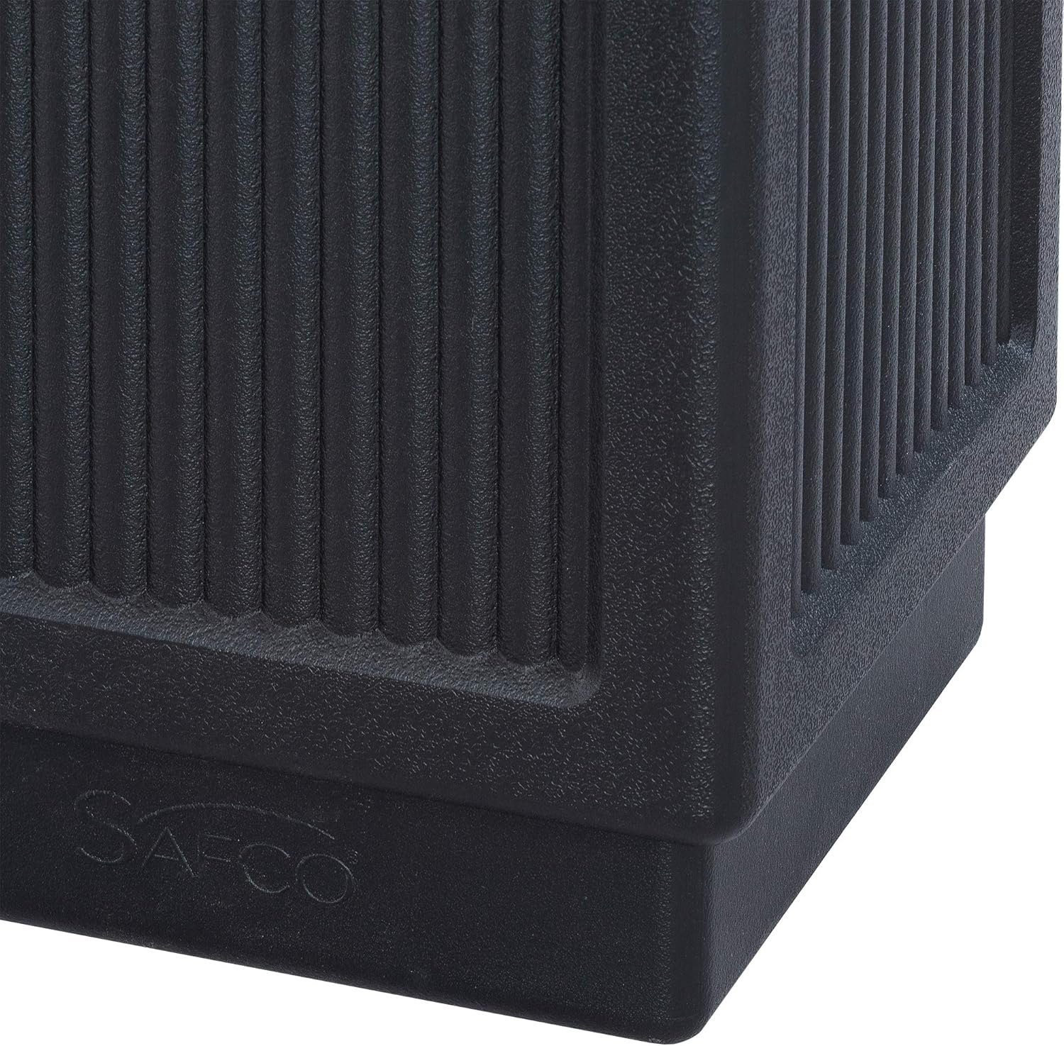 Safco Products Canmeleon Outdoor/Indoor Recessed Panel Trash Can 9476BL, Black, Decorative Fluted Panels, 38-Gallon Capacity : Outdoor Waste Bins : Office Products