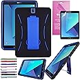 EpicGadget case Tab S3 9.7 inch T820 T825 Heavy Duty Hybrid Case Full Protection Cover with Kickstand for Galaxy Tab S3 9.7 Display + 1 Screen Protector +1 Stylus (Black/Blue)