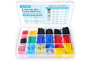 Flytuo 800PCS Heat Shrink Tubing with Solder Seal Wire Connector Kit - 660PCS Shrink Wrap Tubes with 140PCS Self Solder Conne