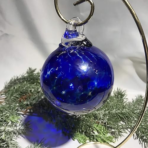 Amazon Com Blue Blown Glass Ball Ornament Hand Blown Handmade