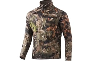Nomad mens Utility 1/2 Zip | Wind Resistant Pullover Hunting Jacket, Mossy Oak Droptine Camo, X-Large