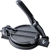 ARC 5 Inch Cast Iron Gordita Press with 100 Parchment Papers | Rust-Proof Coating Concave Press，Perfect for Homemade Sopes, Gorditas, Arepas, Mini Thick-Crust Pizza Bases