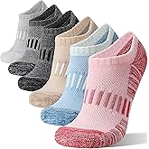 Merino Wool Ankle Athletic Running No Show Socks Cushioned Breathable Sports Warm Thick Socks for Men and Women 6 Pairs