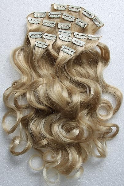 PRETTYSHOP XXL 60cm 8 teiliges SET Clip In Extensions Haarverlängerung Haarteil hitzebeständig wie Echthaar div. Farben (gewe