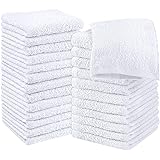 Utopia Towels Cotton White Washcloths Set - Pack of 24 - 100% Ring Spun Cotton, Premium Quality Flannel Face Cloths, Highly A