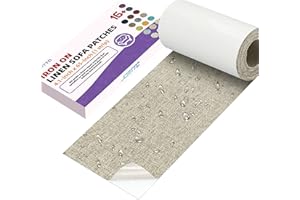 JCATTC Iron-On Couch Repair Kit, Linen Fabric Patch, Waterproof, Permanently Adheres to Sofa and Decorative Indoor and Outdoor Furniture Surfaces,4.1X65 Inch, Oatmeal