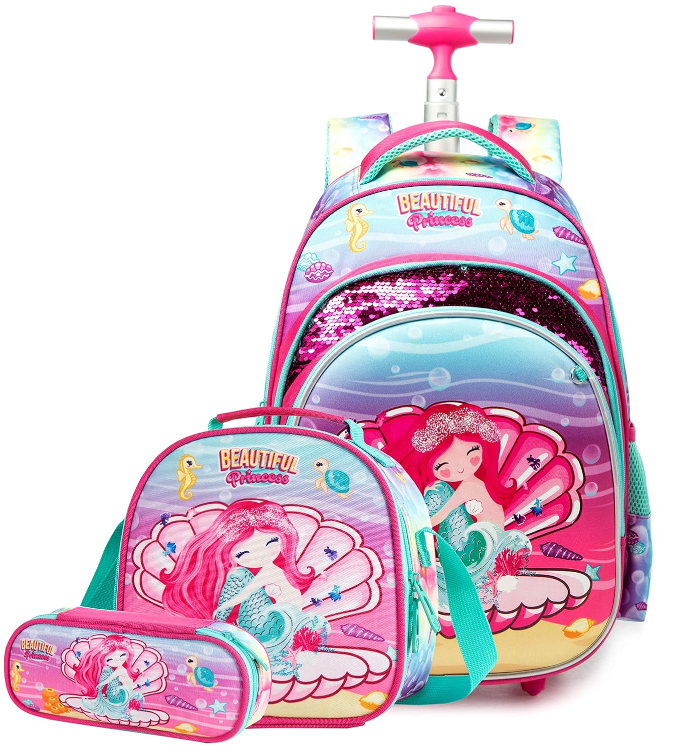 unicorn rolling backpacks for school