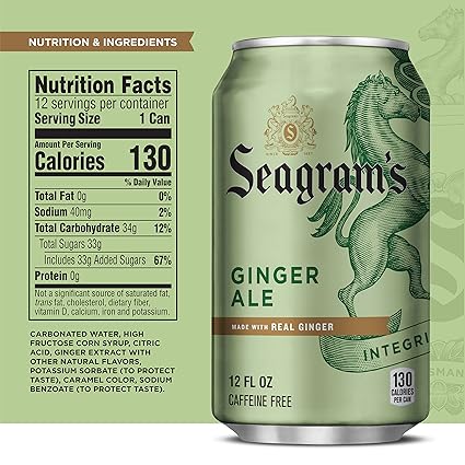 Amazon Com Seagram S Ginger Ale 12 Fl Oz 12 Pack Grocery Gourmet Food