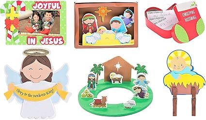 Download Amazon Com Christmas Holidays Religious Craft Kits Set Six 6 Kits 3d Stable Box Baby Jesus Clothespin Stocking Prayer Box More 4 7 Winter Christian Kid S Crafts PSD Mockup Templates