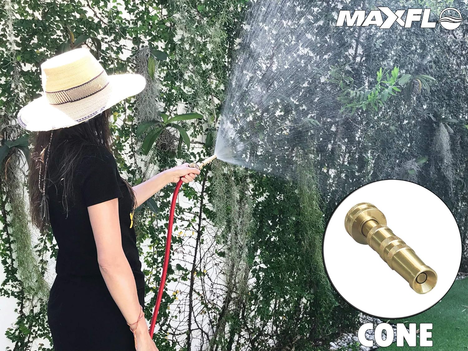 High Pressure Hose Nozzle Heavy Duty | Brass Water Hose Nozzles for Garden Hoses | Adjustable Function | Fits Standard Hoses, Garden Sprayer, Spray Nozzle, Power Washer Nozzle: Home Improvement