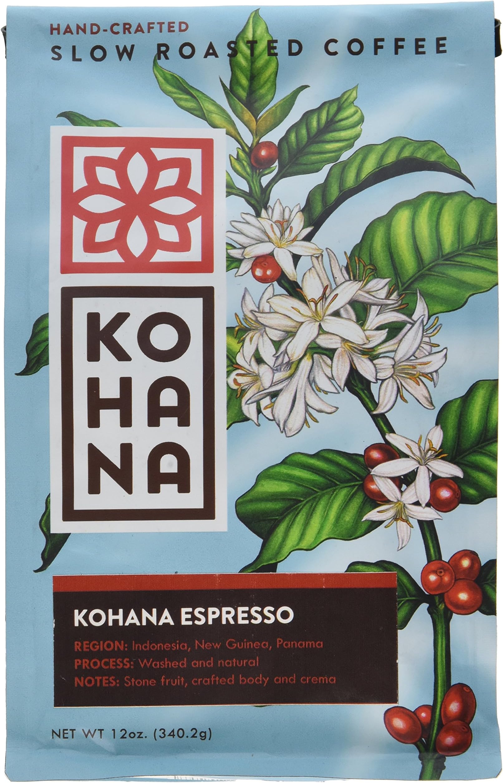 Kohana Coffee Slow Roasted Coffee Beans, Kohana Coffee Espresso, 12 Ounce