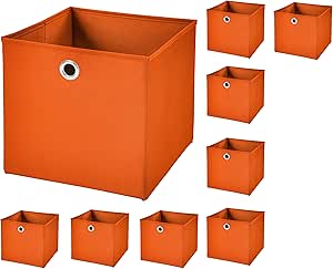 9 Pieza plegable caja naranja 28 x 28 x 28 cm caja plegable: Amazon.es: Hogar