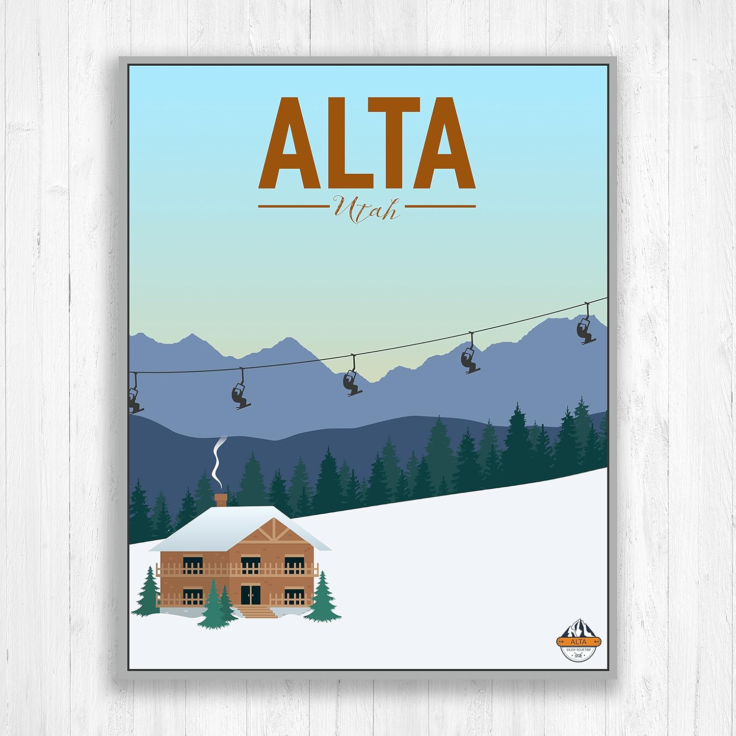  Alta Ski Resort Utah Alta Illustration