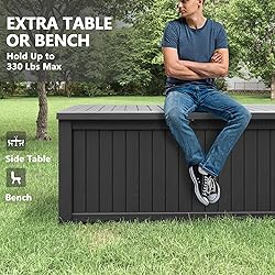 LHBGO Outdoor Storage Box, 180 Gallon Deck