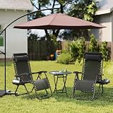 Yaheetech Zero Gravity Chairs Outdoor Folding Lounge Set of 2 with Pillows view 6