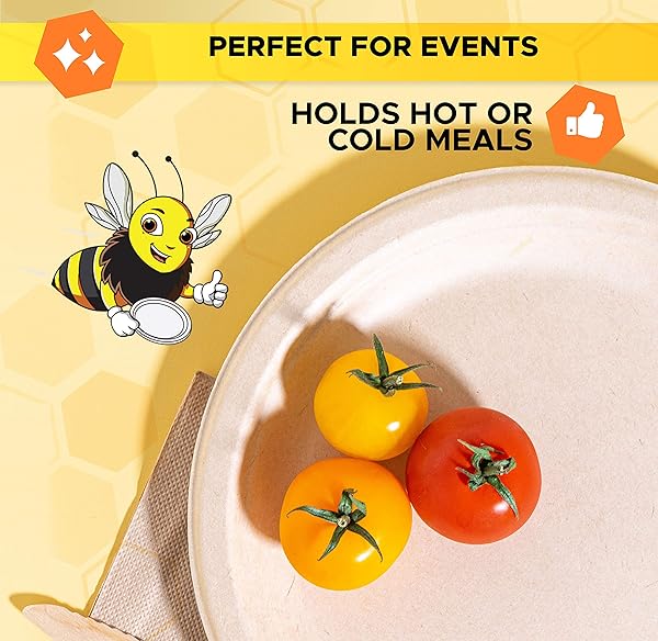 BEELEEVE DISPOSABLE PAPER PLATES – BIODEGRADABLE  125CT WHITE (10 INCH)