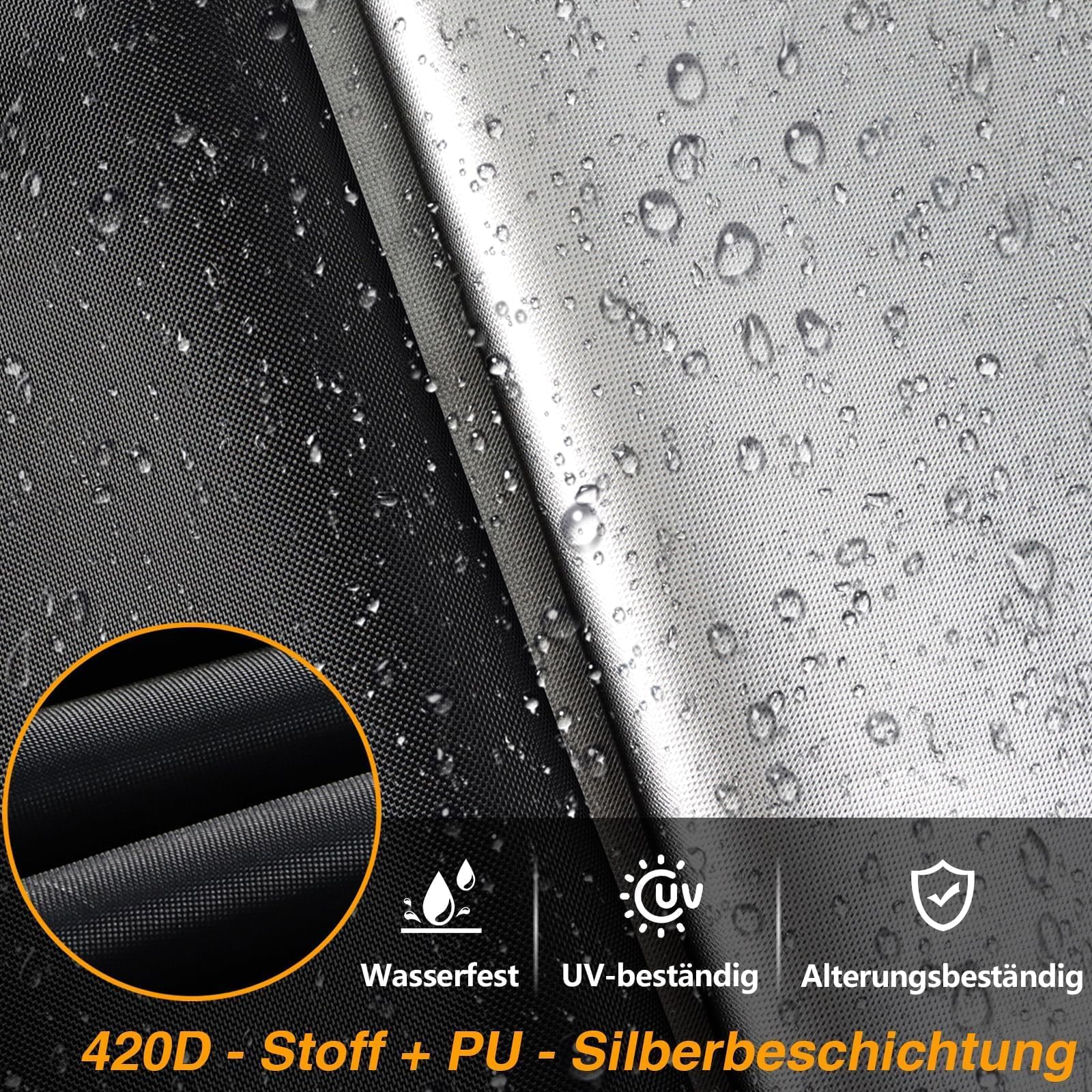EVRBUL Grillabdeckung Wetterfest 149x63x122cm UV-Beständig 420D-Gewebe, Strapazierfähig Reißfest Staubdicht BBQ Cover Kompatibel mit Weber Genesis Charbroil Classic Nexgrill 2-4 Brenner 4