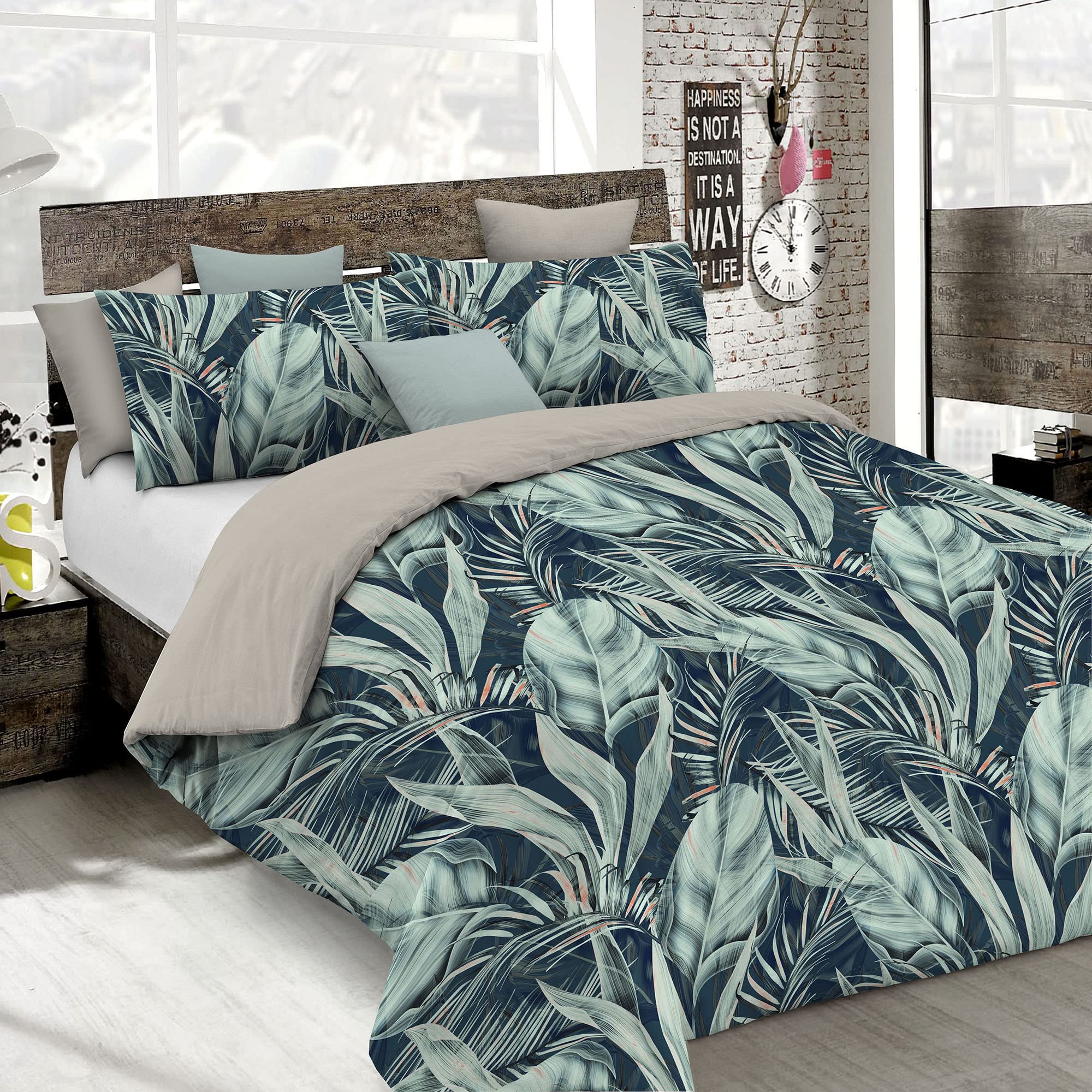 Italian Bed Linen MB Home Italy “Fashion” Duvet Cover Set, Tropical, Double