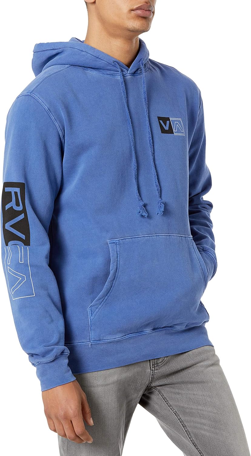 RVCA Men's Pigment Dye Hooded Pullover Fleece: Clothing