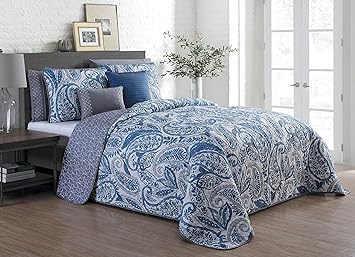 Avondale Manor Seville 7 Piece Comforter Set King Blue