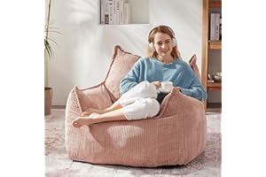 EBENCHICO Giant Bean Bag Chair Sofa for Adults Teens, Comfy Corduroy Large Bean Bag Chairs with Armrests for Bedroom Living Room, Adult BeanBag Lazy Sofa Couch Chairs with Filler Included