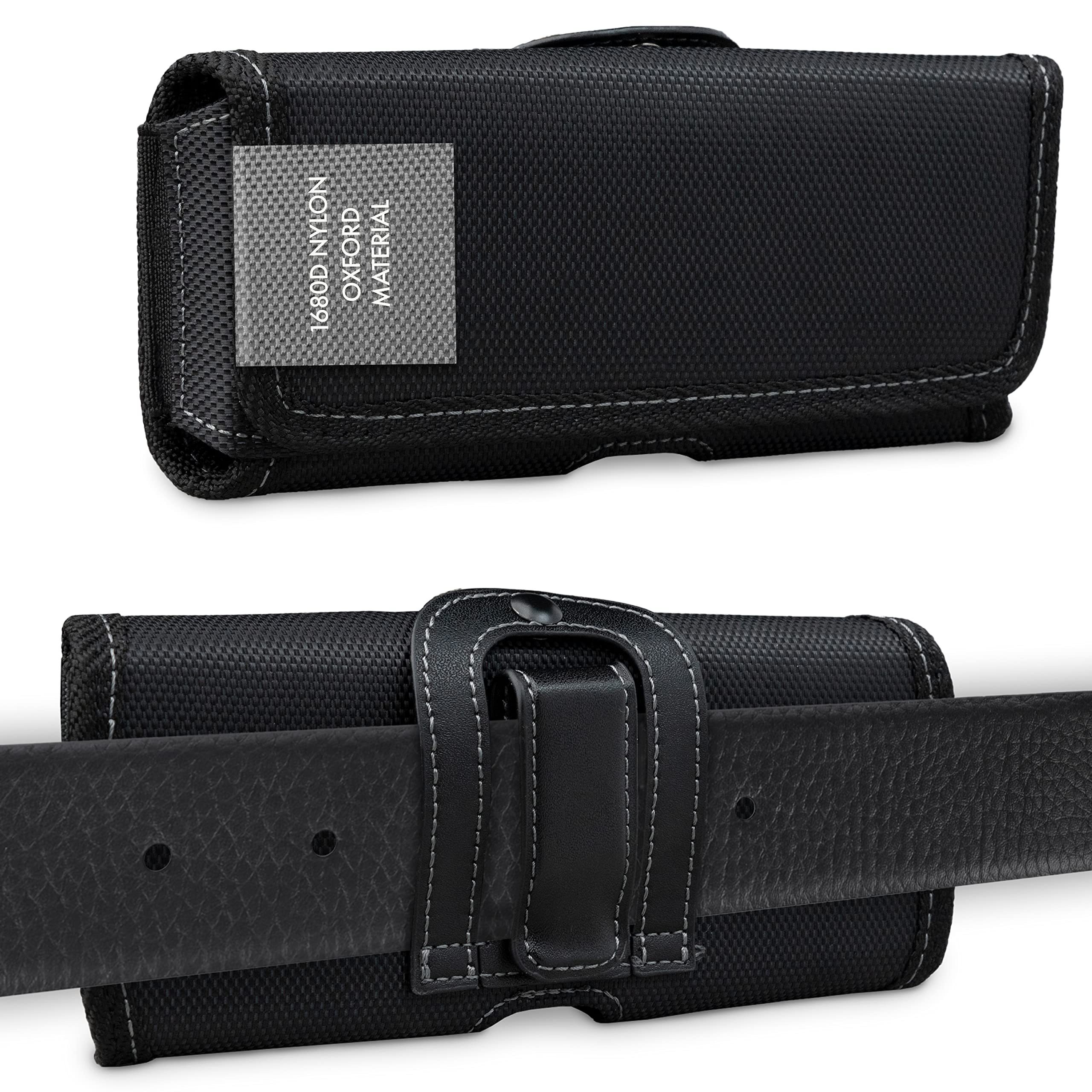 XiRRiX 5XL-3 Mobile Phone Belt Case Compatible with Motorola e22/e22i/e32/e32s/G22/G31/G41/G42/G52 5G/G72/G82 5G/G200 5G, Black