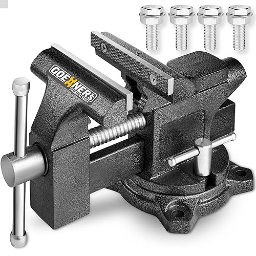 9/mo - Finance [Upgraded] Bench Vise 4-1/2" Jaw Width With 4.3" Jaw Opening, Table Vice For Workbench, Universal Swivel Vise With Heavy Duty Cast Iron, Easy Adjustment For Woodworking, Workshop DIY Uses