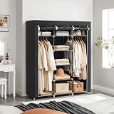 Songmics Folding Wardrobe Beige Fabric Closet 175 x 150 x 45 cm RYG12M view 2