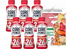 Fairlife Core Power High Protein Milk Shake, Natural Flavor Ready to Drink Protein Shake, The best Strawberry Protein Shakes, 14 fl oz , 26gm (Strawberry Banana flavor, Pack of 6 Bottles) protein, beverages, strawberries, FORBES PREMIER CARD INCLUDED!