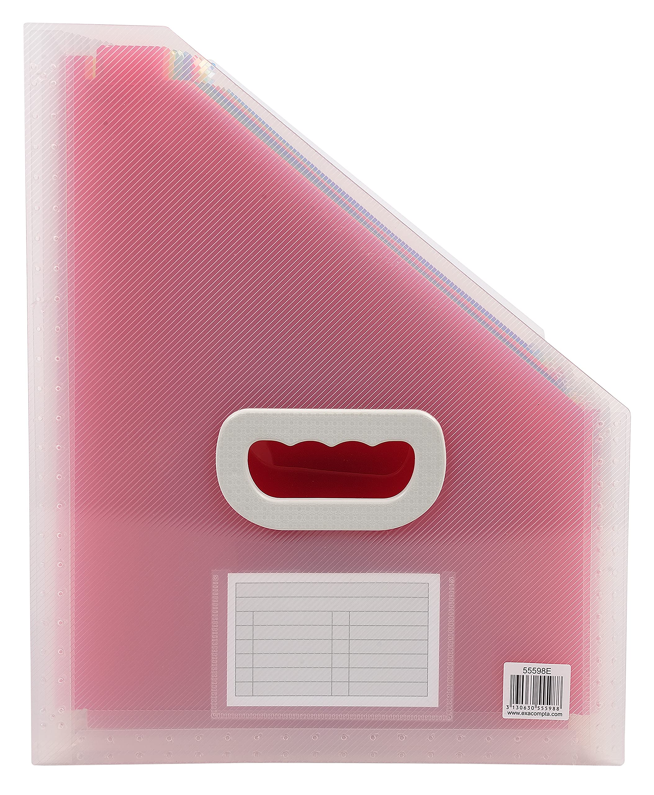 Exacompta - Ref 55598E - Expanding File for Magazines & Documents - 265 x 325mm in Size, 110mm Expandable Spine, 1mm Polypropylene, 12 Sections - Crystal