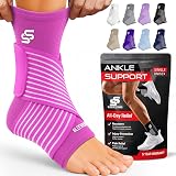 SS Sleeve Stars Ankle Brace with Removable Strap Pink Size S 9-10