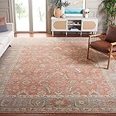 SAFAVIEH Oushak Collection Area Rug - 10' x 14', Rust & Beige, Hand-Knotted Traditional Oriental Wool Ideal for High Traffic 