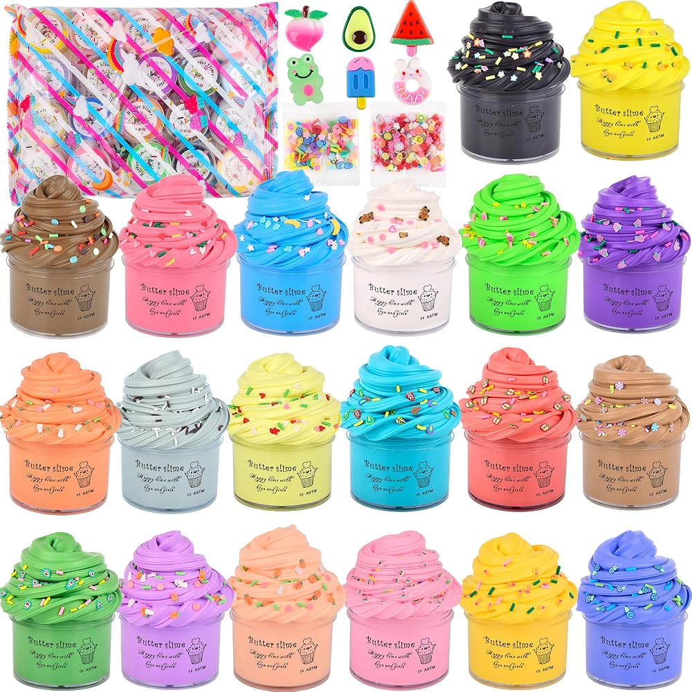 Petyuioyu 20 Pack Butter Slime Mini Slime Party Favors Kids Classroom Prizes