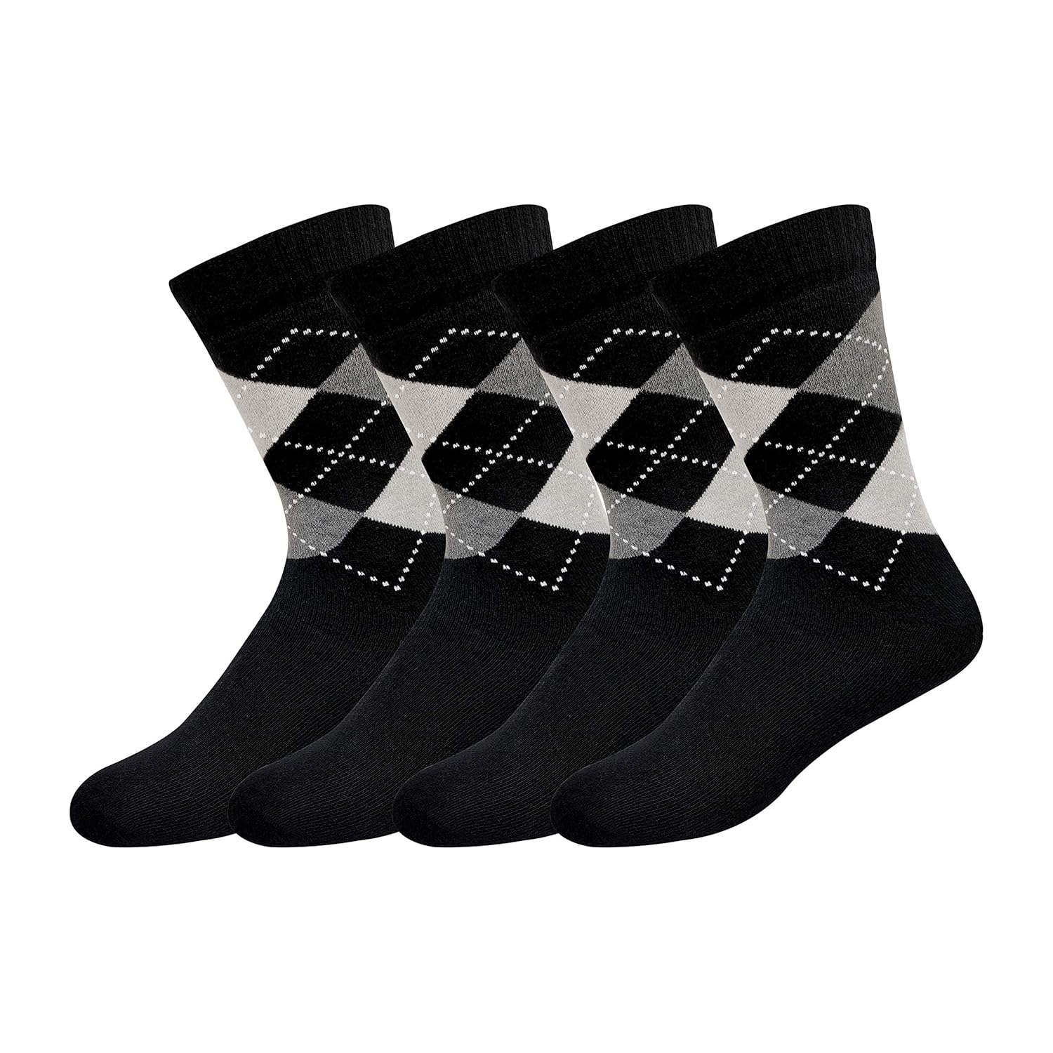 ARKYLE Men's Formal Socks with Cushion Cotton (Black, Free Size), Pack