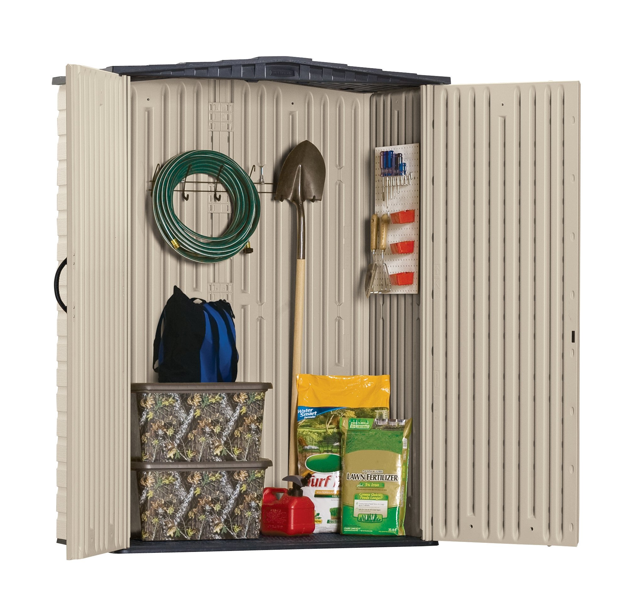 Rubbermaid Storage Shed 5x2 Feet, Sandalwood/Onyx Roof (FG5L1000SDONX