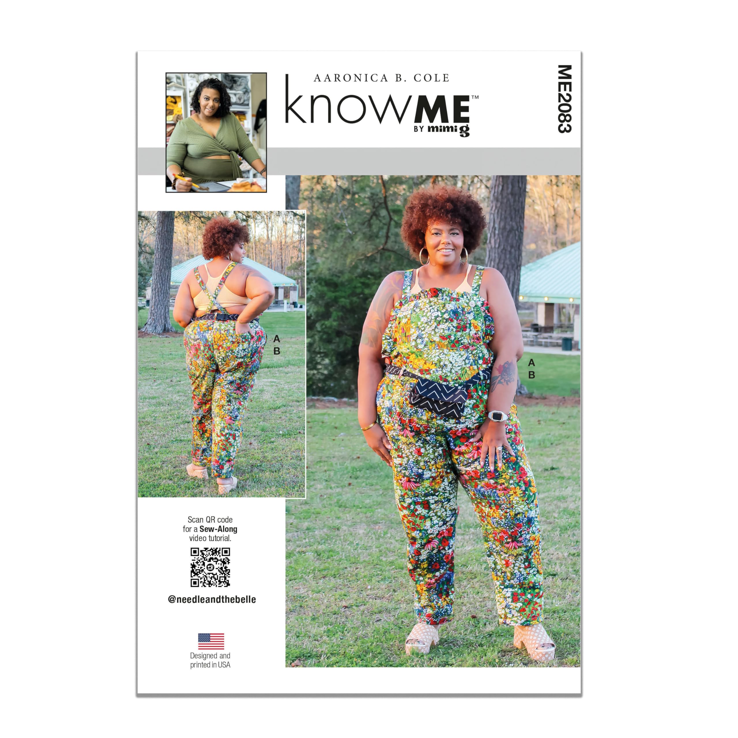 KNOW ME Sewing Pattern ME2083W3 Misses' and Women's Overalls and Belt Bag by Aaronica B. Cole W3 (30W-32W-34W-36W-38W)