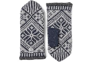Hestra Unisex Nordic Wool Mitt, Knitted Mittens with Retro Design for Cold Weather & Everyday Wear for Men & Women