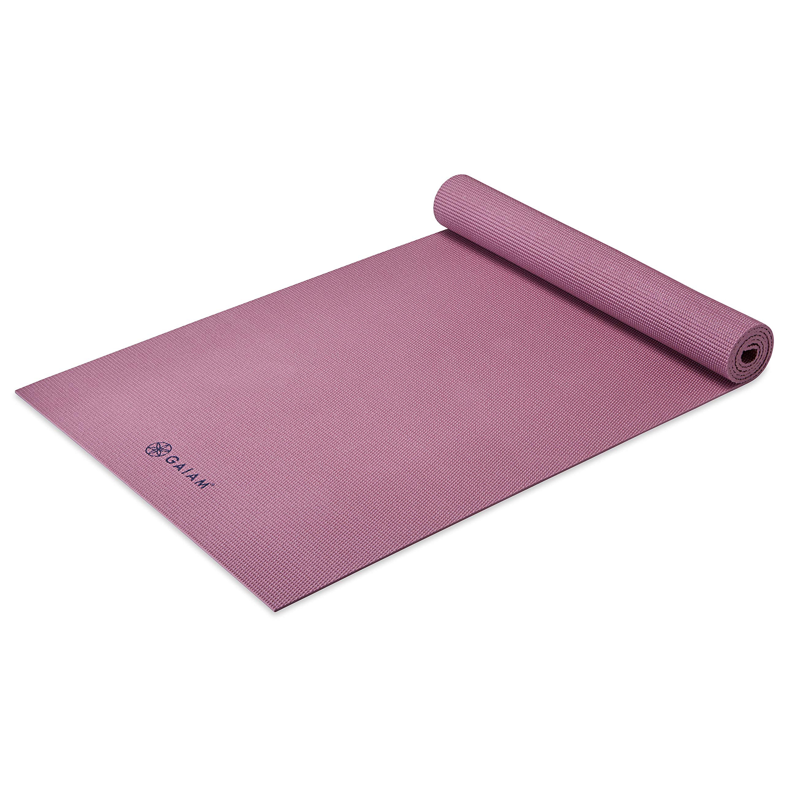 Photo 1 of Gaiam Yoga Mat Premium Solid Color Non Slip Exercise & Fitness Mat for All Types of Yoga, Pilates & Floor Workouts, Rosy Pink, 5mm