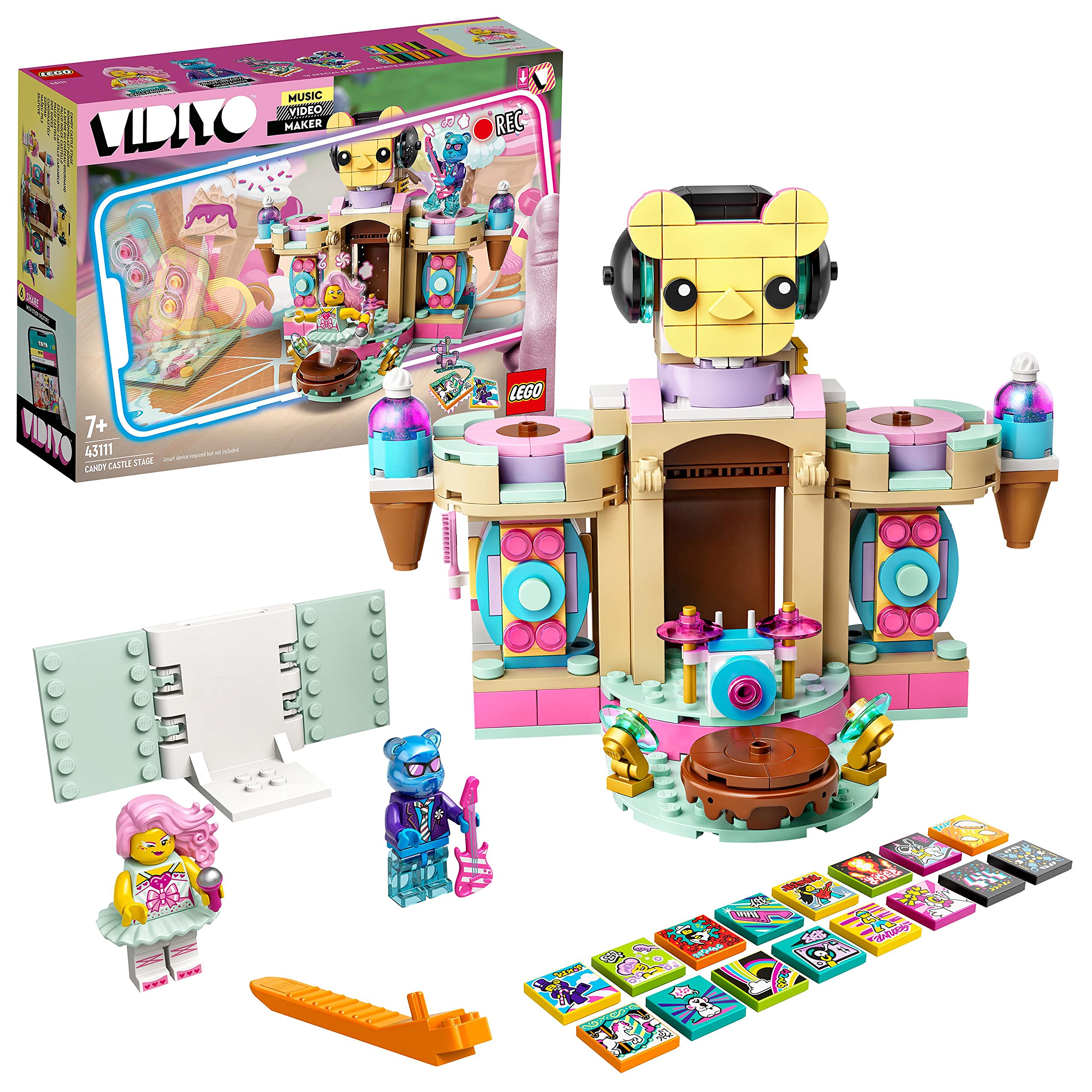 LEGO 43111 VIDIYO Candy Castle Stage BeatBox Music Video Maker Musical Toy for Kids, Augmented Reality Set with App