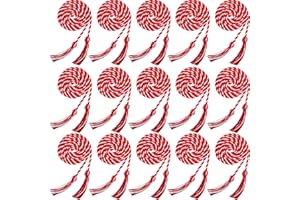 Rcanedny 15 Pieces Graduation Honor Cord Braided Honor Cords with Tassels for Graduation Students (Red with White)
