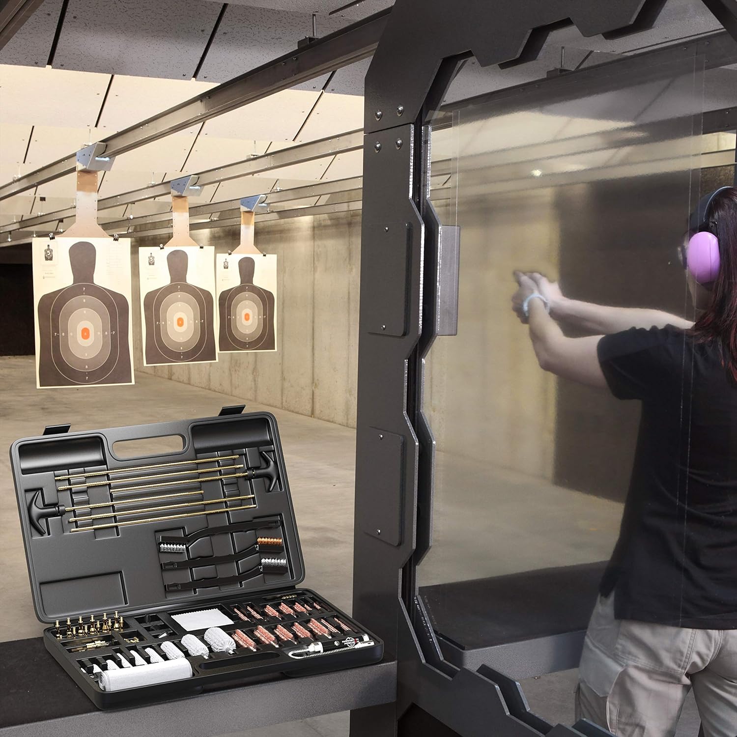 Marksman Precision Universal Gun Cleaning Kit - Brass Jags - Slotted Tips - Rods - Brushes - LED Bore Light - Optical Cloth - Hunting Shooting Rifle Pistol Shotgun - Heavy Duty Case - Retail Package : Sports & Outdoors