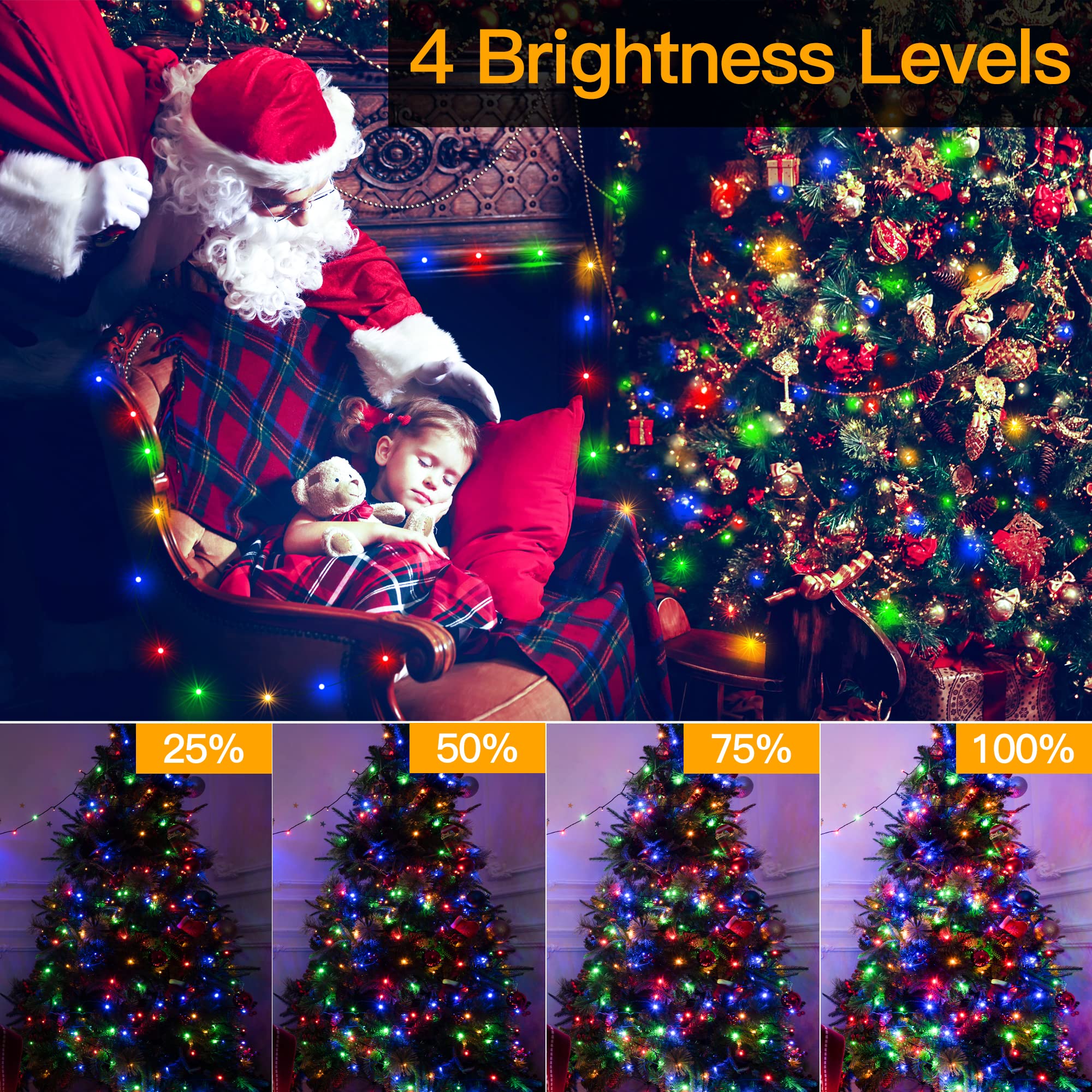 Ollny Christmas Lights 400LED 132FT, Plug-in