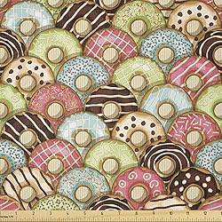 Ambesonne Tea Party Fabric by The Yard, Colorful
