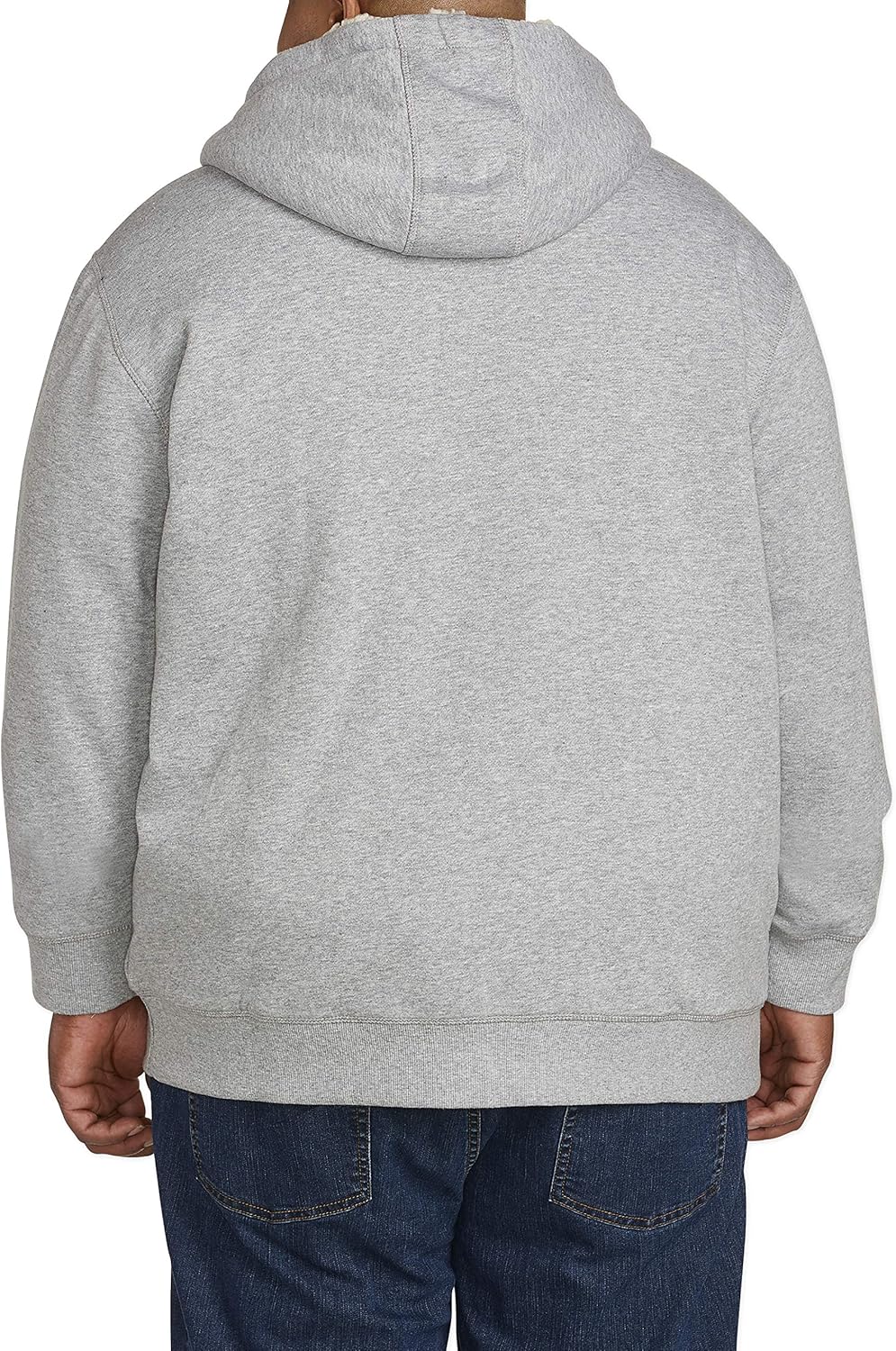  Essentials Men's Big & Tall Sherpa Lined Full-Zip Hooded Fleece Sweatshirt fit by DXL: Clothing