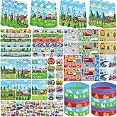 Ywediim Train Party Favors, Including Gift Bag, Stickers, Silicone Wristbands, Badge, Notebook, for Classroom Prizes Kids Train Theme Birthday Supplies